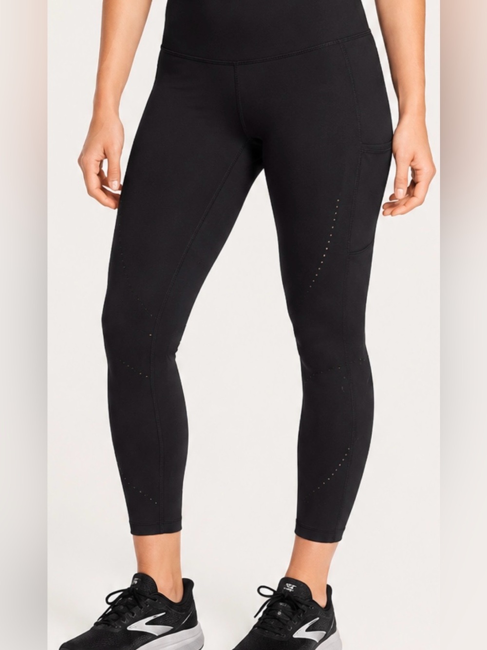 Brooks Method 7/8 Running Tights Black High Rise Pocket Leggings Size L